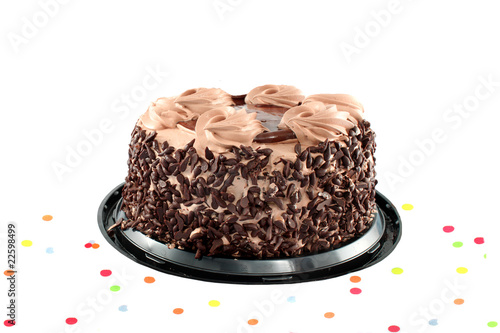Isolated chocolate cake
