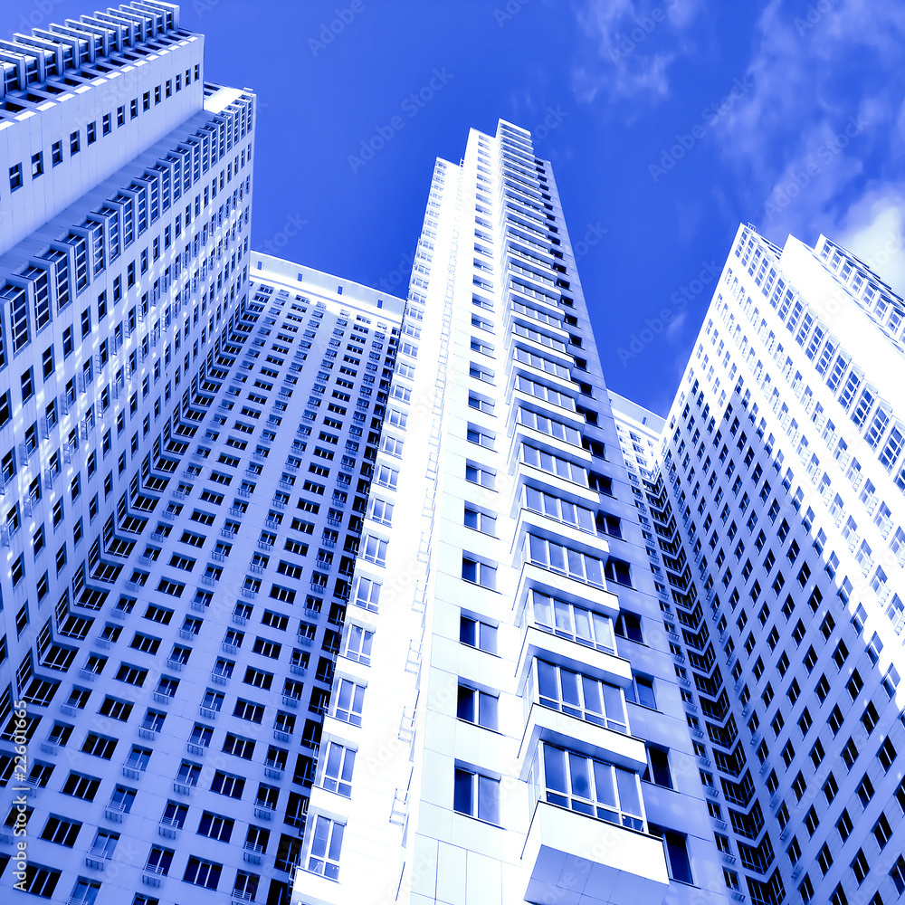 Obraz premium perspective glass wall of skyscraper