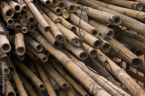 it is a lot of bamboos for chinese construction site