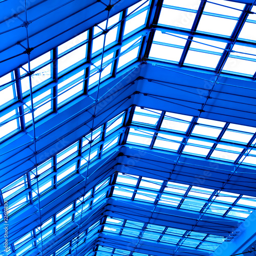 blue glass roof