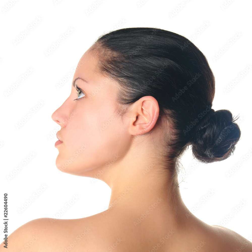 young woman with tattoo profile portrait young woman with tattoo profile portrait