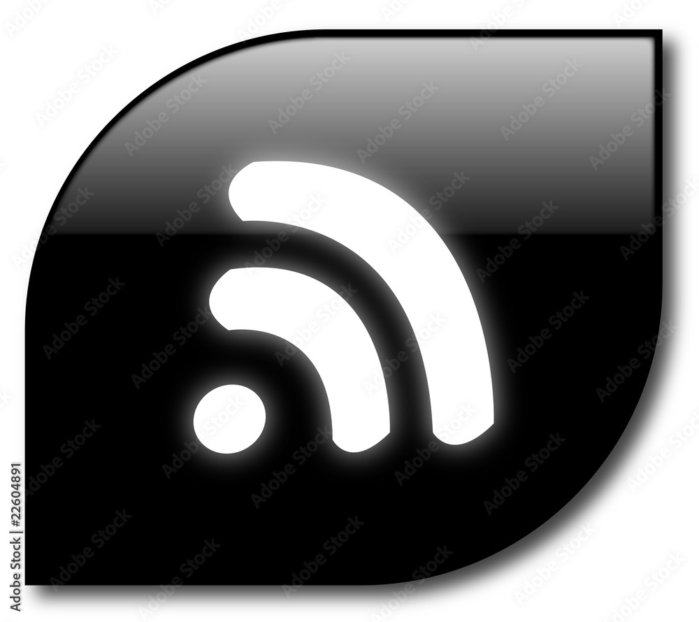 Black rss button vector Black rss button vector