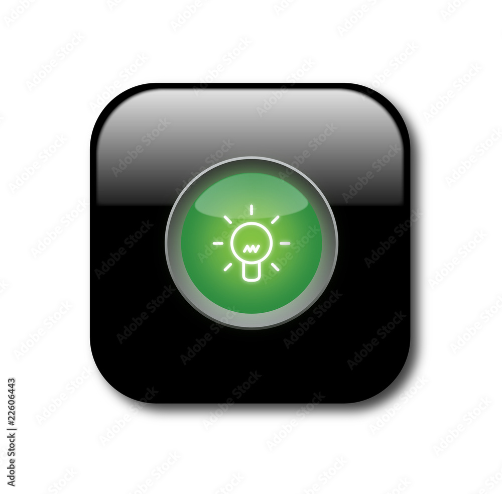 Glossy lightbulb button icon Glossy lightbulb button icon