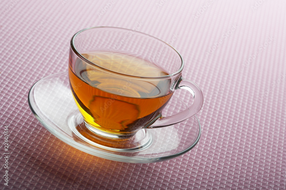 Tea cup on pink background Tea cup on pink background