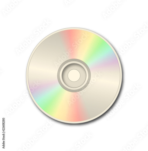 Golden DVD on white background