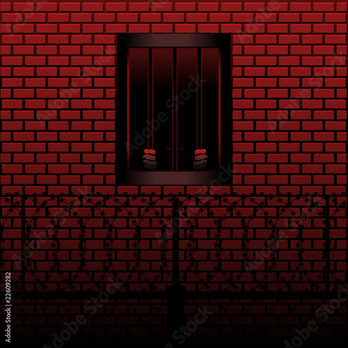 Convict in jail cell
