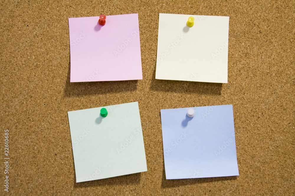 Notes on corkboard Notes on corkboard