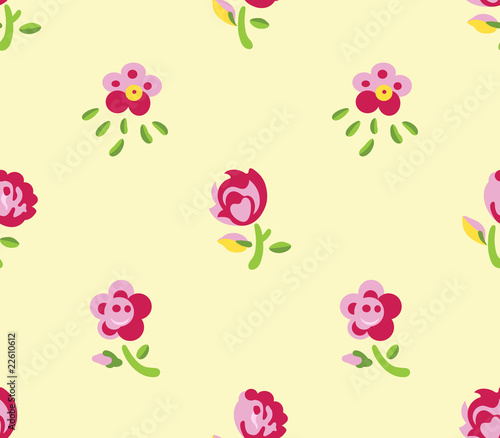 Seamless flowers (yellow background)