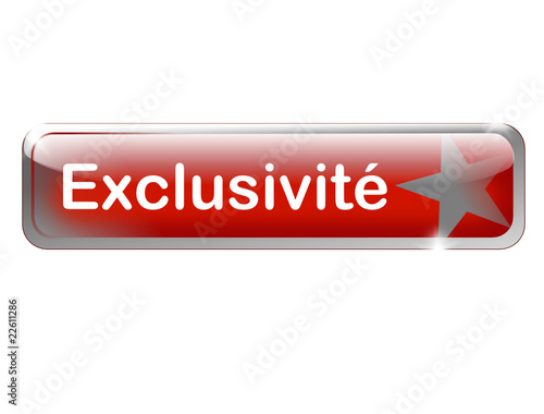 bouton rectangle rouge exclusivité avec étoile blanche