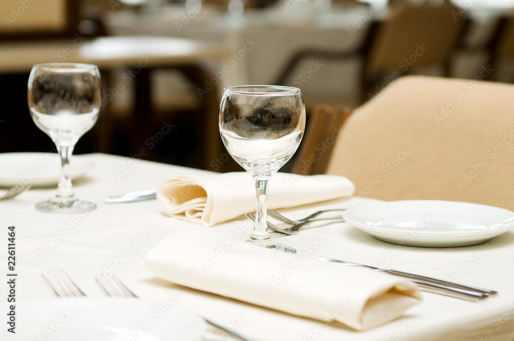 Wine glasses on the table - shallow depth of field