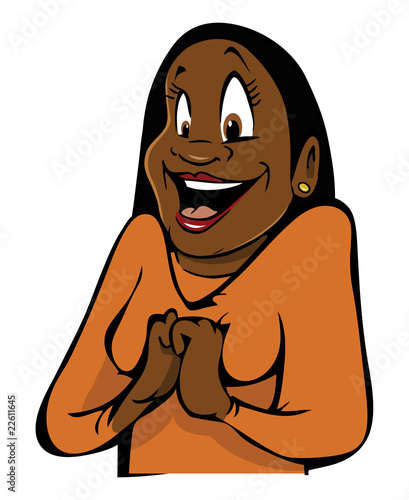 black woman excited