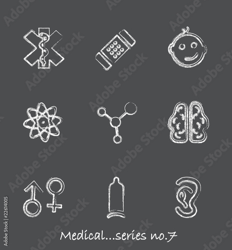 Medical chalkboard icons...series no.