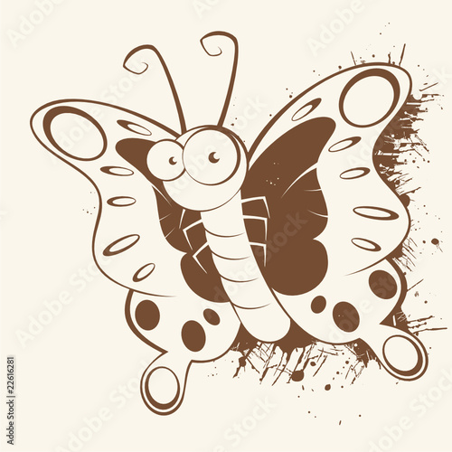 schmetterling falter maskottcehn cartoon vintage