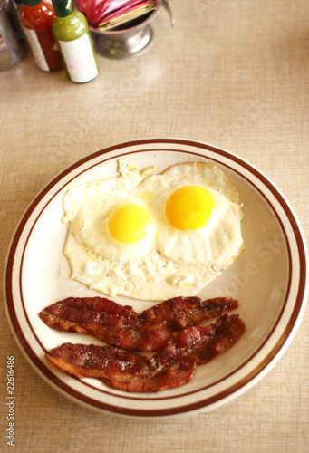 Wallpaper Mural breakfast consisting of eggs sunnyside up and bacon Torontodigital.ca