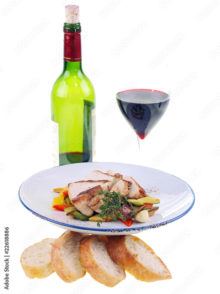 mediterranean dinner isolated on white background mediterranean dinner isolated on white background