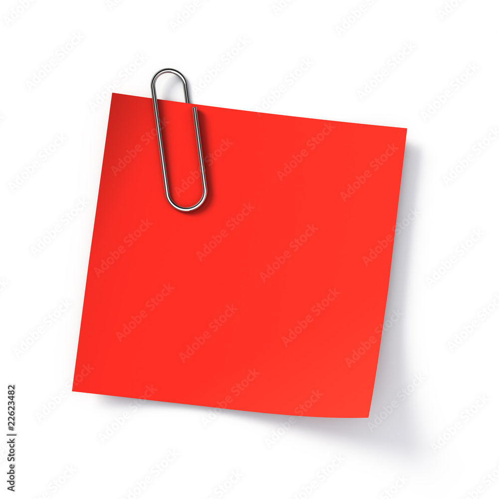 Reminder note with paper-clip Reminder note with paper-clip