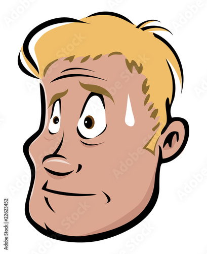 nervous man expression
