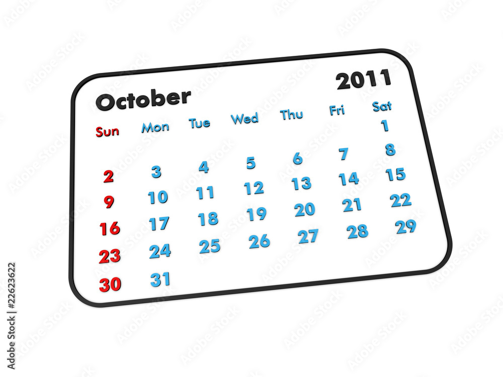 October 2011 calendar October 2011 calendar