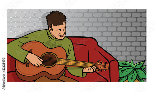 guy playing guitar
