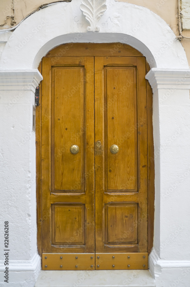 Wooden frontdoor.