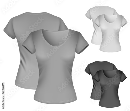 Vector illustration. Women's  t-shirt template.