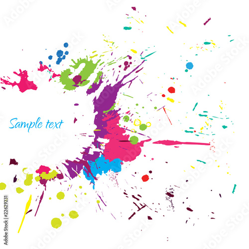 Vector colorful grunge banner with ink splashes