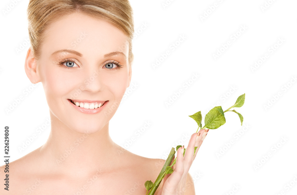 woman with sprout woman with sprout