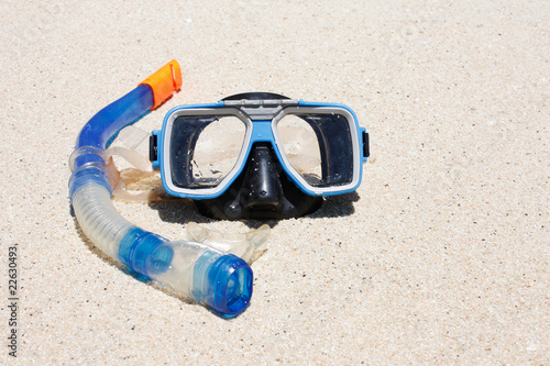 Canvas Print Snorkel and mask