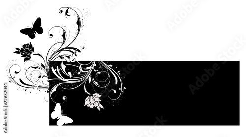 etiquette floral noir