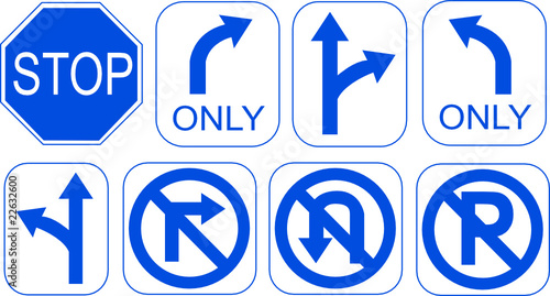 blue traffic signs