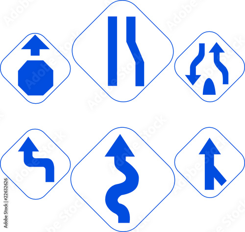 blue traffic signs
