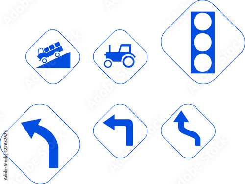 blue traffic signs