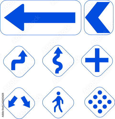 blue traffic signs