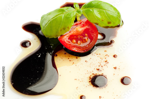 tomato and basil over olive oil and balsamic vinegar #22634832