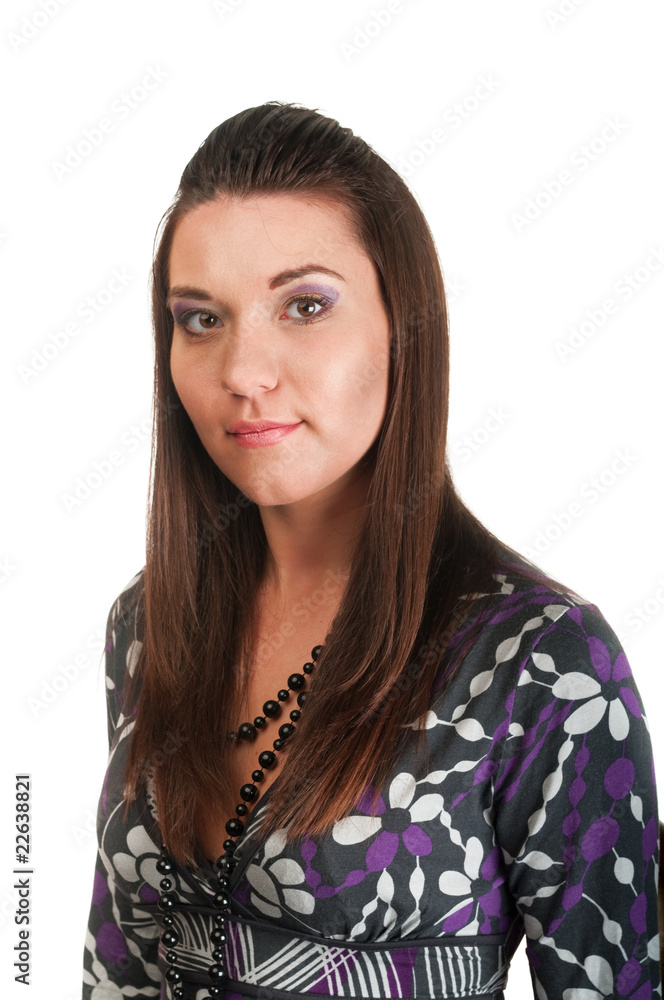 Portrait of beautiful young woman isolated on white Portrait of beautiful young woman isolated on white