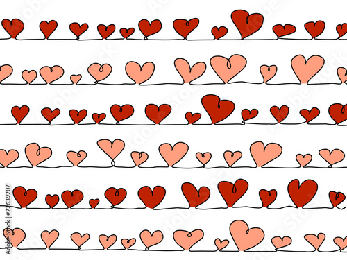 sketchy vector hearts background