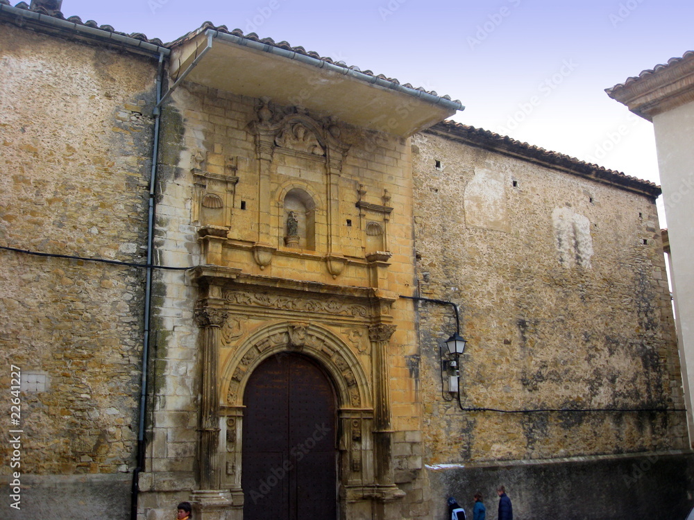 Church La Iglesuela del Cid village Teruel Aragon Spain