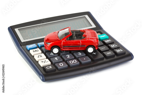 Calculator and toy car