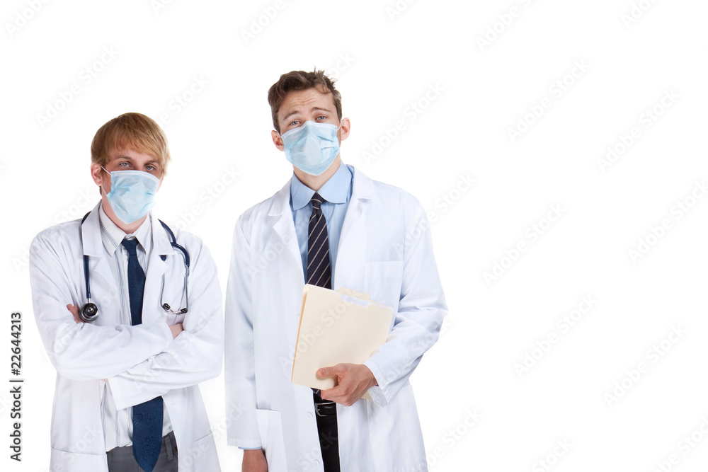 Doctors with surgical masks Doctors with surgical masks