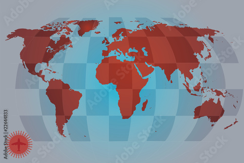 Planisphère vectoriel de la Terre 2