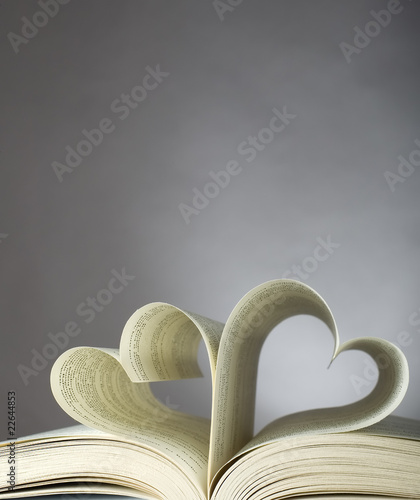 Obraz na płótnie Opened book and heart shape w salonie