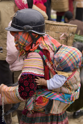 Vietnamese woman with baby