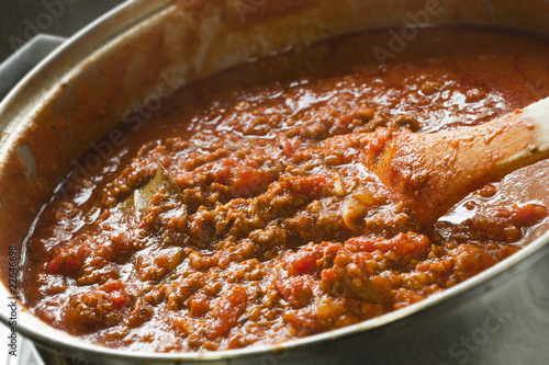 Obraz na plátně Cooking Bolognese Sauce