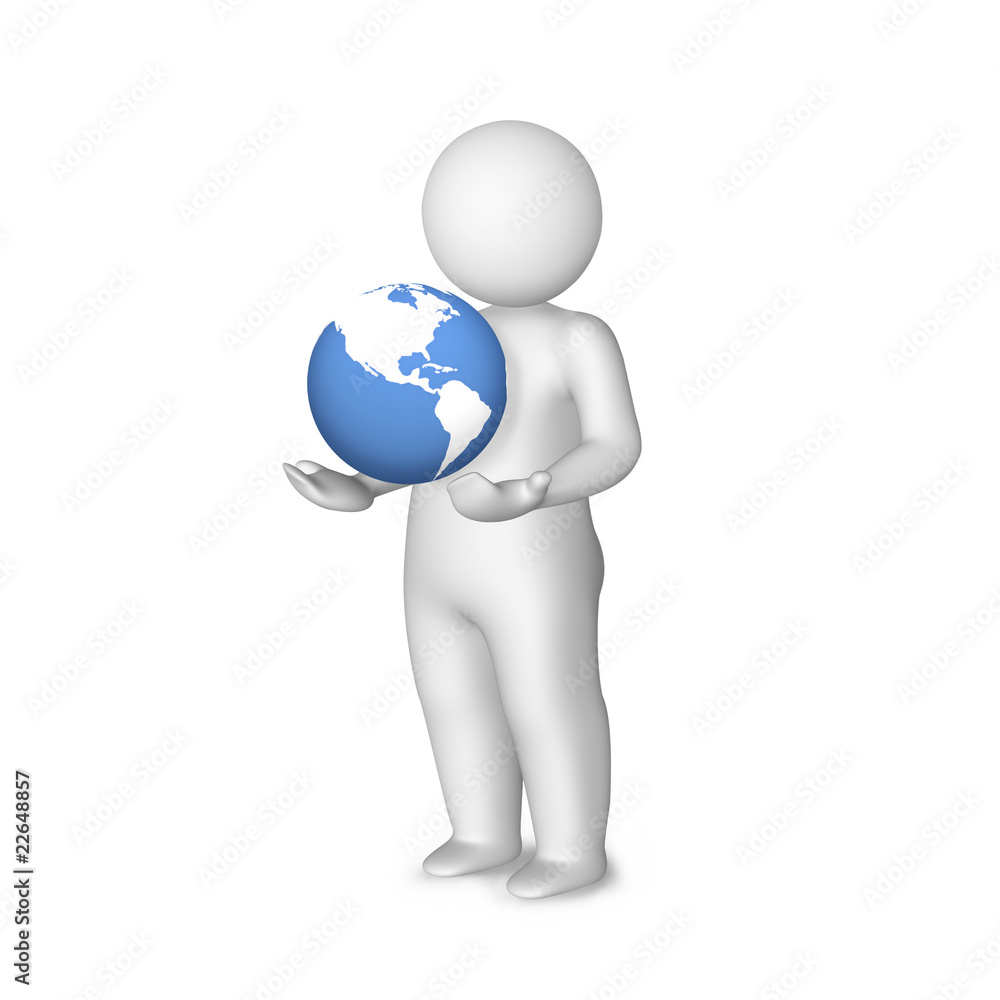 man with globe man with globe