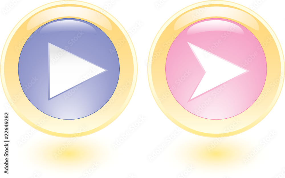 Vector collection icons with play sign Vector collection icons with play sign