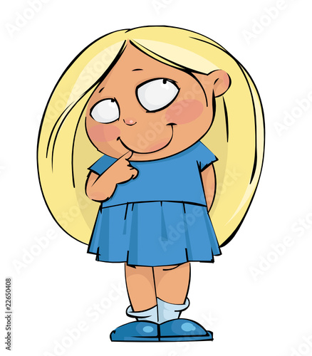 Shy beautiful blond
