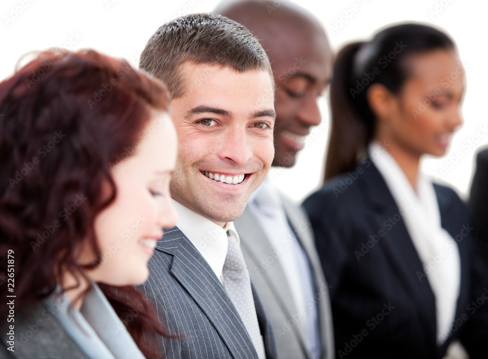 Positive multi-ethnic business people in a meeting Positive multi-ethnic business people in a meeting