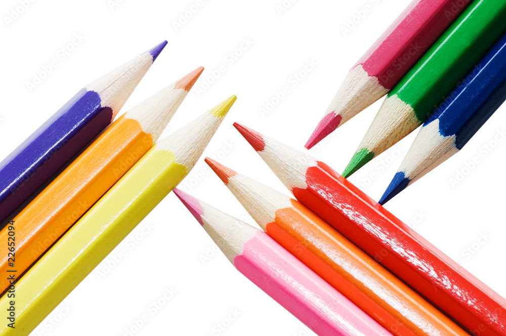 Colour pencils isolated on white background Colour pencils isolated on white background