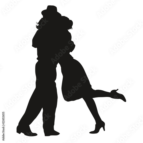 Silhouettes dancing