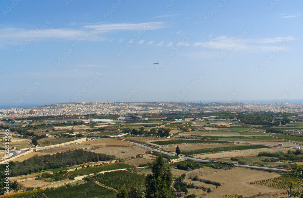 Panorama of Malta from Mdina city wall